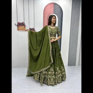 Elegant Festival Lehenga Choli with Embroidery Thread Work