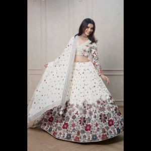 Luxury Boutique Lehenga Choli with Intricate Embroidery – Black & White